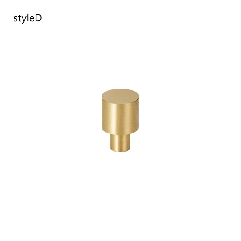 Solid Brushed Brass Kitchen Cabinet Pull Drawer Knob Bedroom Wardrobe Dresser Handle Luxury Furniture Knob - Single Hole