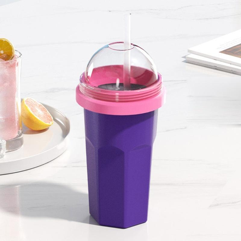 Practical Slushies Maker with Detachable Lid for Beverages Travel Friendly Squeeze Ice Slush Cup For Cold Drink Use