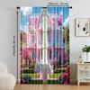 2 pcs   versatile polyester transparent curtains for home decoration Dreamy Pink for use in bedrooms and living rooms