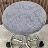 Jacquard Circular Stool Cover Bar Stool Dust Cover Rotating Chair Protection Case Soft Comfortablehigh Elasticity Seat Slipcover