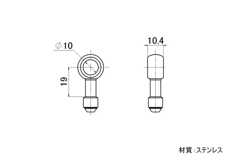 SWAGE LINE SW-B10 Banjo Stainless Steel 0.4 inch (10 mm) Diameter 2 Pieces