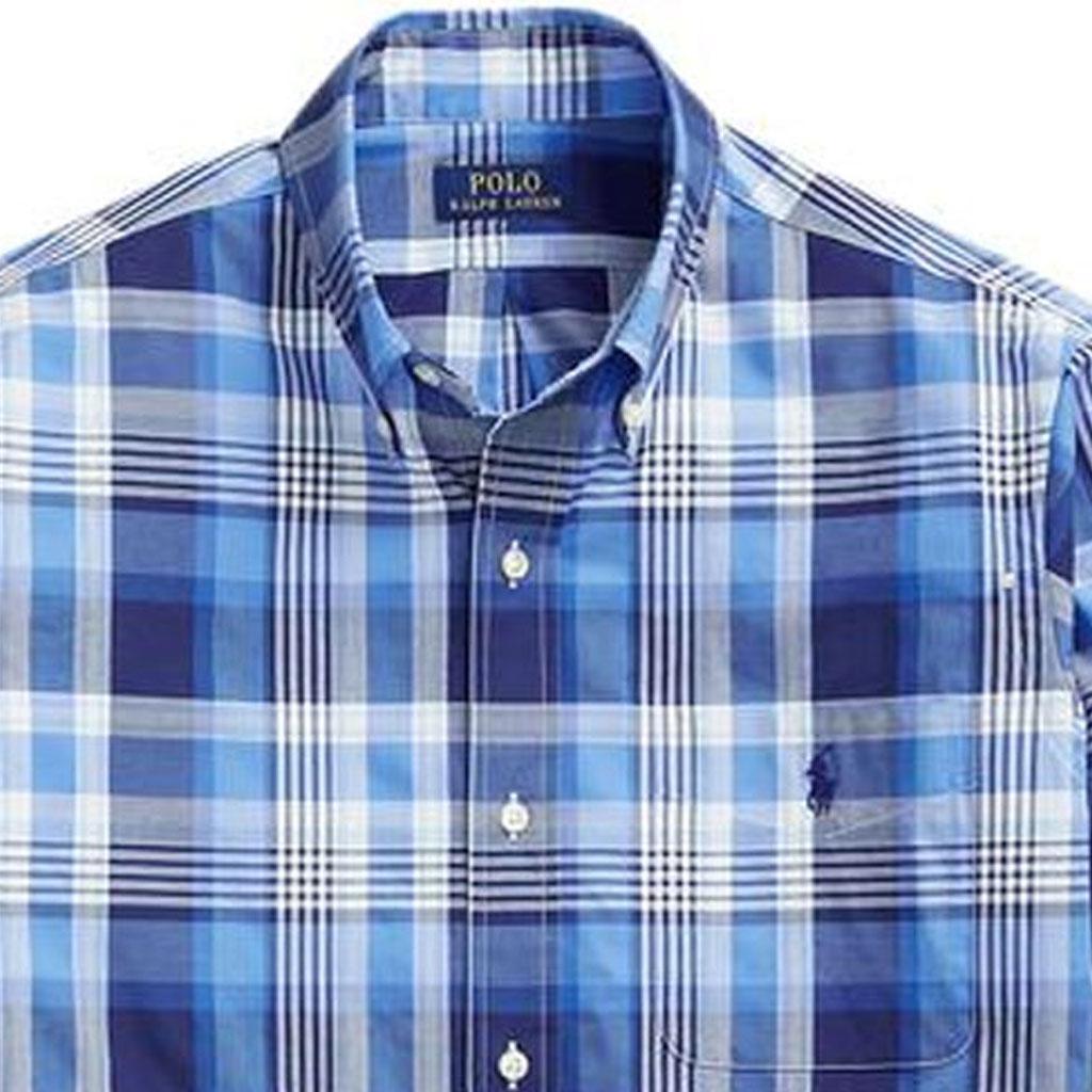 Polo Ralph Lauren SS22 Plaid Button-Down Slim Fit Long Sleeve Shirt Men Shirts Blue MNPOWOV16822346