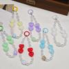 Creative Candy Color Heart Phone Chain Beaded Keychain Pendant for Bags and Earphone Cases