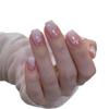 Milky White Gradient Glitter Handmade Short Nails - High-End Versatile Everyday Wear