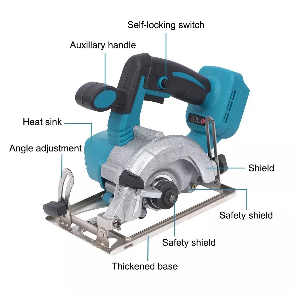 1000W Brushless Electric Circular Saw for Makita 18V Batteries (not Included) Cordless 125MM Circular Saw Power Tools 10800RPM