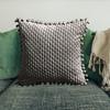 Pouzdro na polštář Stylový měkký jednobarevný povlak na polštář 45x45 cm Pouzdro na polštář v severském stylu se střapcem Kulový povlak na polštář Potřeby pro domácnost