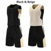Double-sided Wearable Basketball Uniforms Men Kids Basketball Jersey Suits Breathable Double Layer Vest, Single Layer Shorts
