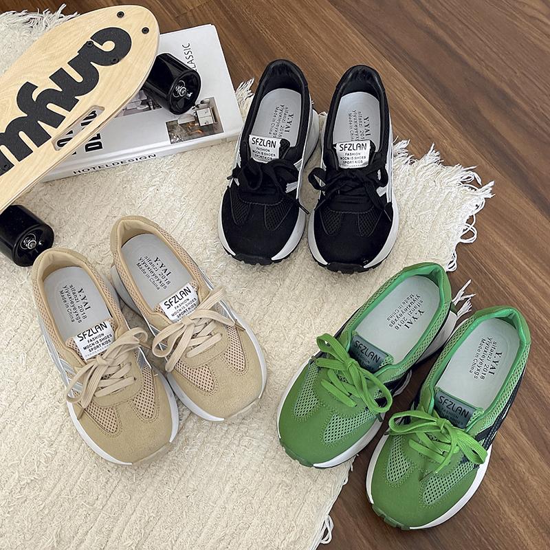 Women Platform Low Top Mesh Sneakers Woman Height Increasing Loafers Ladies Non-slip Walking Chunky Shoes Outdoor Trainers