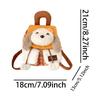 Plush Puppy Flap Backpack Drawstring Casual Grid Pattern Backpacks Cartoon Plaid Shoulder Bag Outdoor Travel Date Backpacks