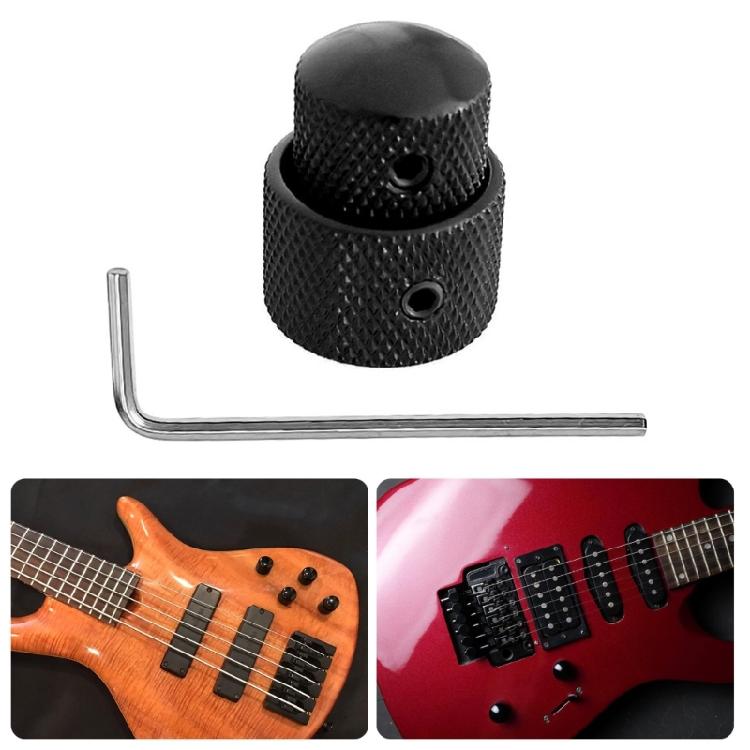 2PCS Metal Guitar Control Knobs Round Knob Set Metal Volumes Knobs for Precise Volumes Tone Tuning On Electric Guitar