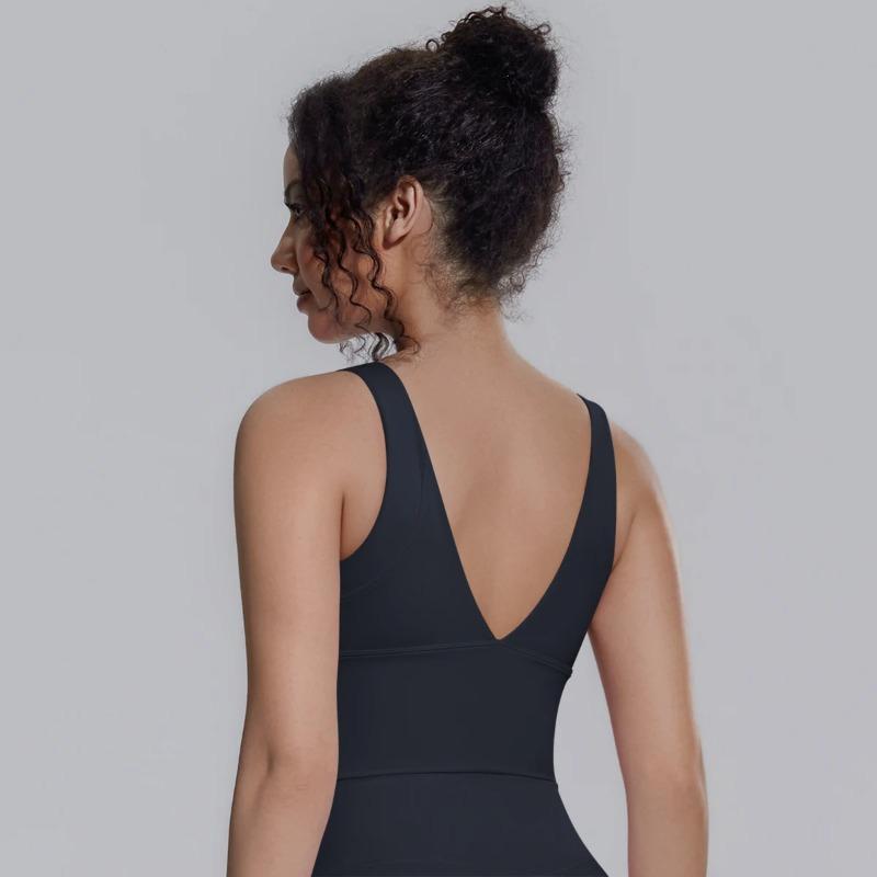 Backless Yoga Vest Women Yoga Underwear Chest Pad Summer Breathable Workout Running Shockproof Sports
