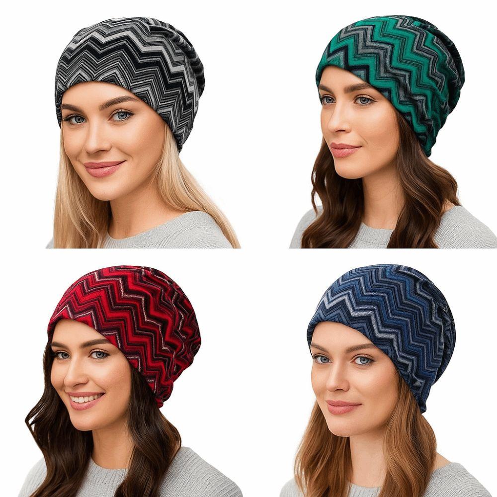 Contrasting Colors Pullover Hat Plaid Print Casual Hedging Cap Autumn and Winter