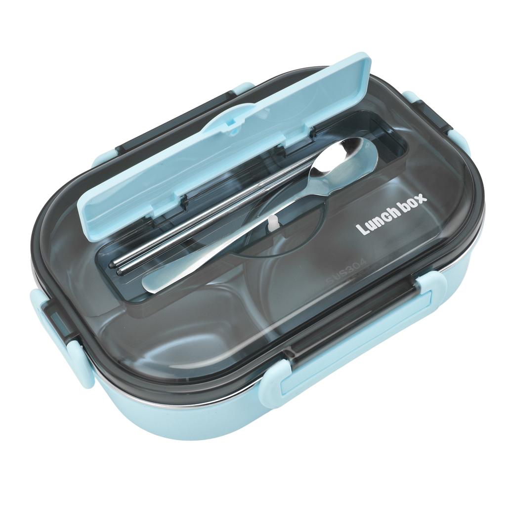 1.3L Thermal Lunch Box Stainless Steel 5 Compartments Lunchbox with Chopsticks Spoon for School