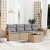 VidaXL Garden Lounge Set with Cushions 5 Pcs, Patio Sofas, Furniture Set, Outdoor Terrace Furniture, Beige 3252226
