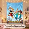 Custom Personalized Tapestry,Asterix & Obelix Print Custom Name Text Wall Art Hanging for Bedroom