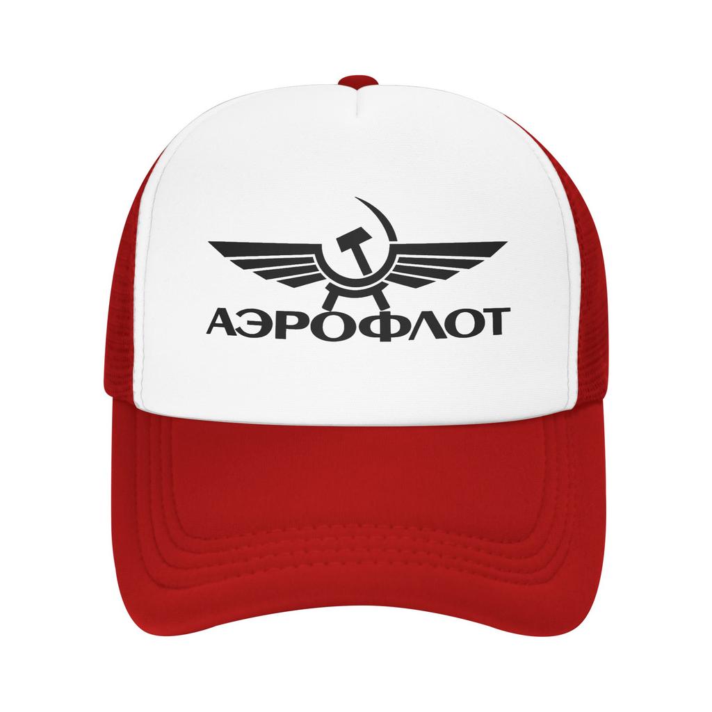 Aeroflot Aviation Russe Pilote Aerospace Mesh Sun Hats Outdoor Sports High Quality Baseball Caps Men Women Vintage Trucker Hat