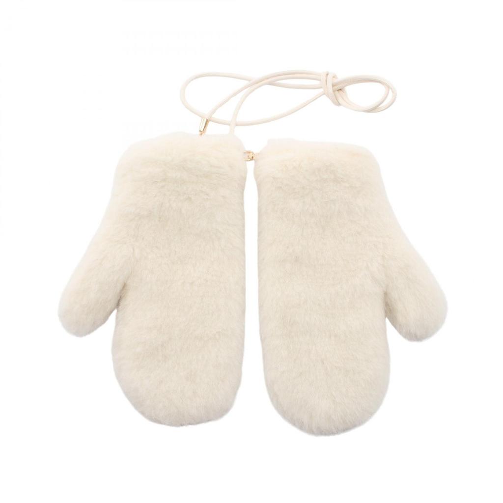 Used MAX MARA Teddy bear gloves wool alpaca White Used Women