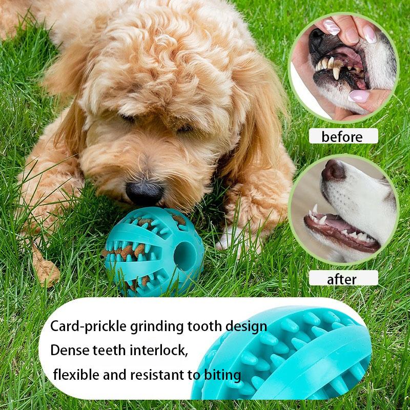 Natural Rubber Pet Dog Toys Dog Chew Toys Tooth Cleaning Treat Ball Extra-tough Interactive Elasticity Ball for Pet Products
