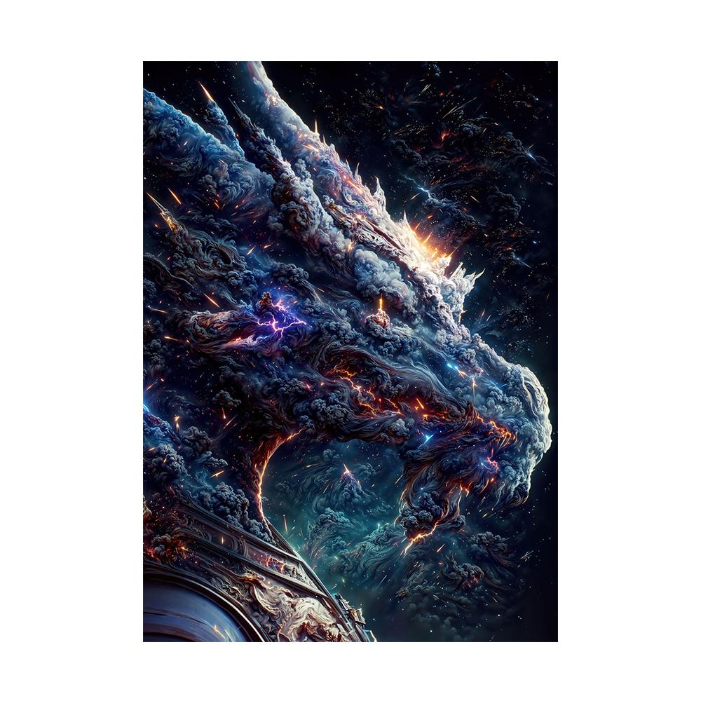 Universe Rainbow Dragon Graffiti Mythical Animals Wall Abstract Art Canvas Painting Mythology Creatures Sci-fi Posters Prints Room Home Pictures Decor