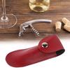 New Bottle Opener Leather Case Small Leather Bag Leather Wine Knife Set Wine Tool PU Bag(Black)