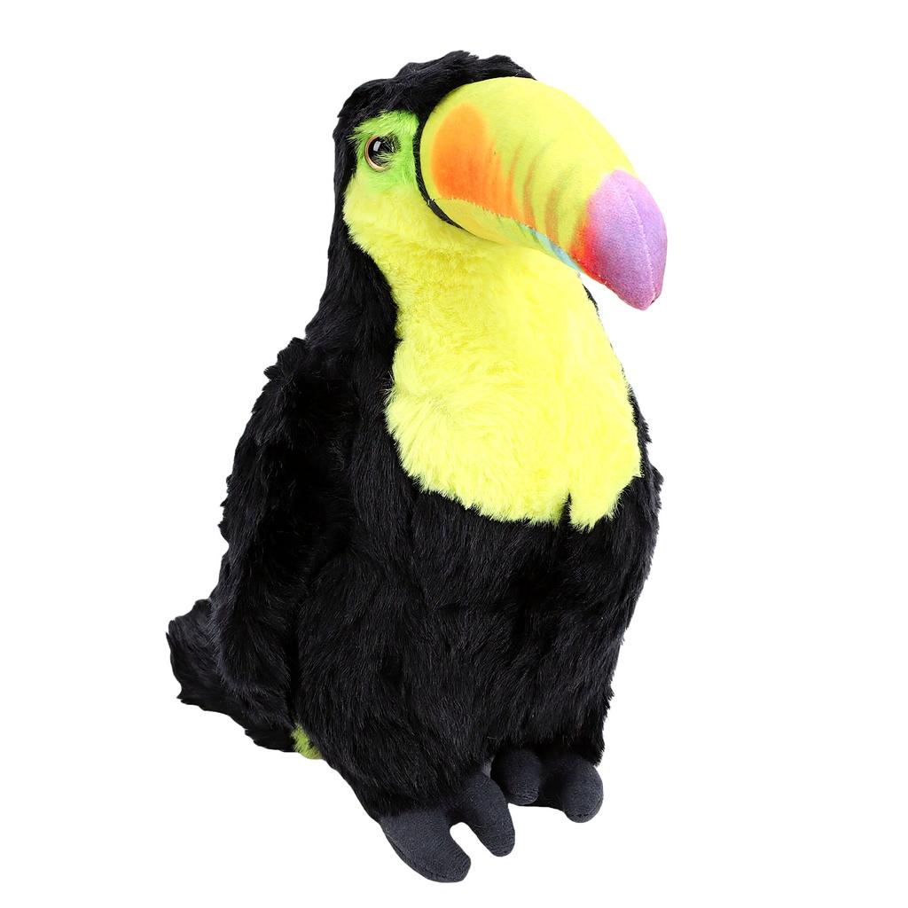 Toucan Plush Toy Soft Lifelike Simulation Portable Tropical Bird Plush for Home Decor Yellow