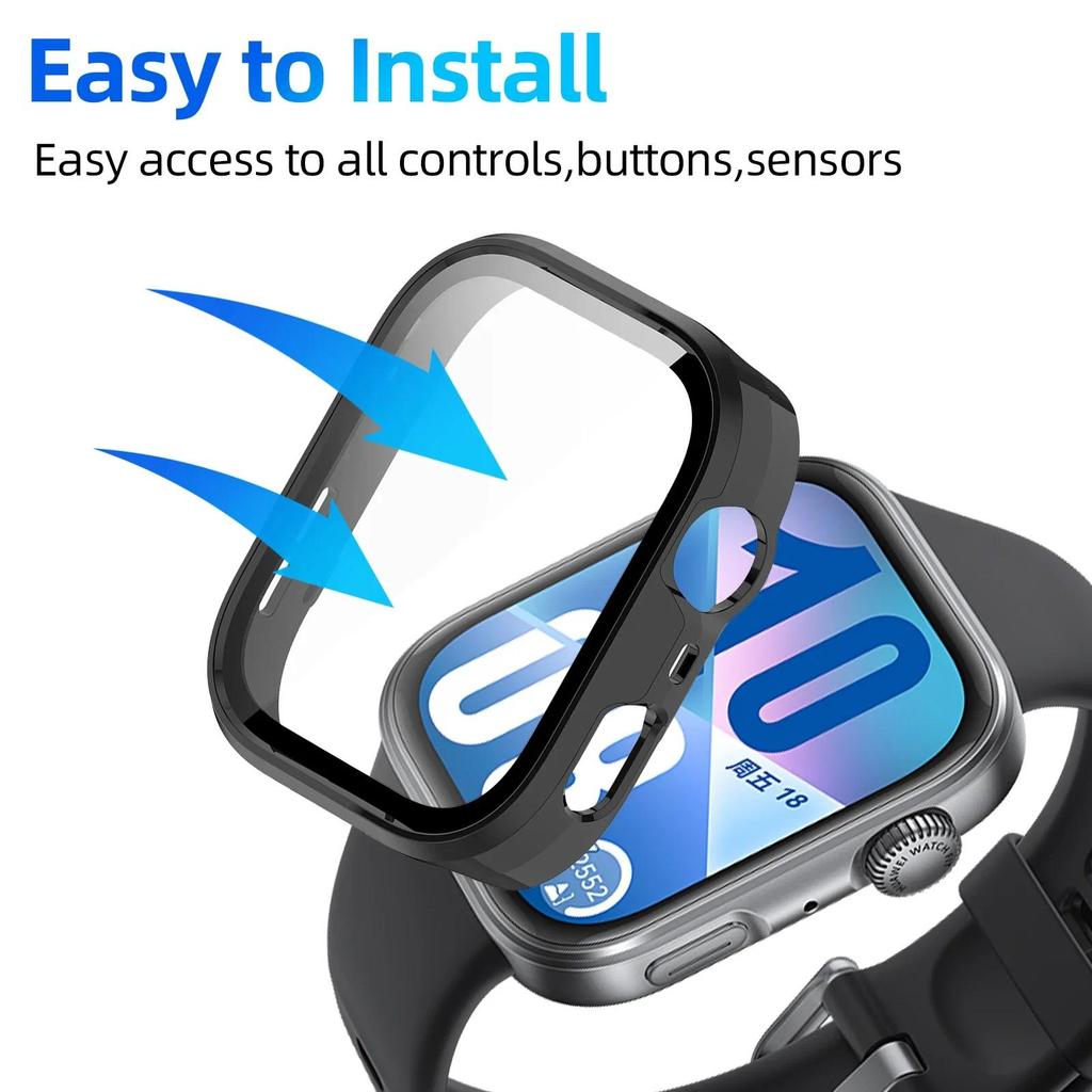 Glas+Hülle für Huawei Watch Fit 4/5 Pro Gehärtetes Glas Displayschutz & Harter PC Schutz Stoßfänger für Huawei Fit4/5 Zubehör