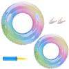 REGANOIR Floats for Kids and Set of Includes Air For Boys and 60cm 80cm 12 Years of Adults, 2, Pump, Cute, Glittery, Rainbow, Girls, 100cm, 90cm,