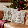 Christmas Themed Cushion Covers 18x18 Inch 4 Pieces Santa Claus Snowman Tree Reindeer Pattern Sofa Cushion Cover For Bedroom