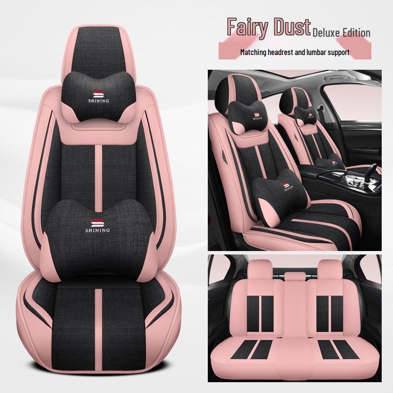 Linen Car Seat Cushion for Tiida, Qashqai, Sylphy, Teana, Sunny, Livina & Bluebird - Full Coverage