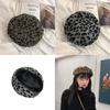 Unisex Leopard Print Beret Hat Warm Cozy Stylish For Fall Winter Spring