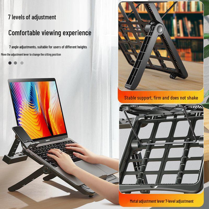 Adjustable Desktop Laptop Stand with Cooling Base
