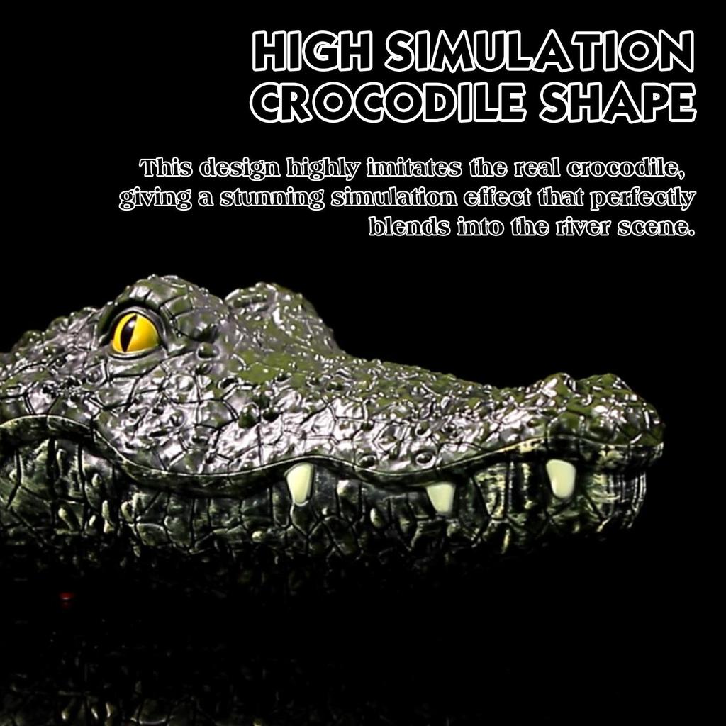RC Boat Simulation Crocodile Head 2.4G Remote Control Joke Alligator Decoy Electric Toys Summer Water  Spoof robot Toys gift