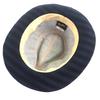 Great Borsalino Hat Stripe Pattern Logo Ribbon Fedora Navy Black Cotton Mens 57 Used