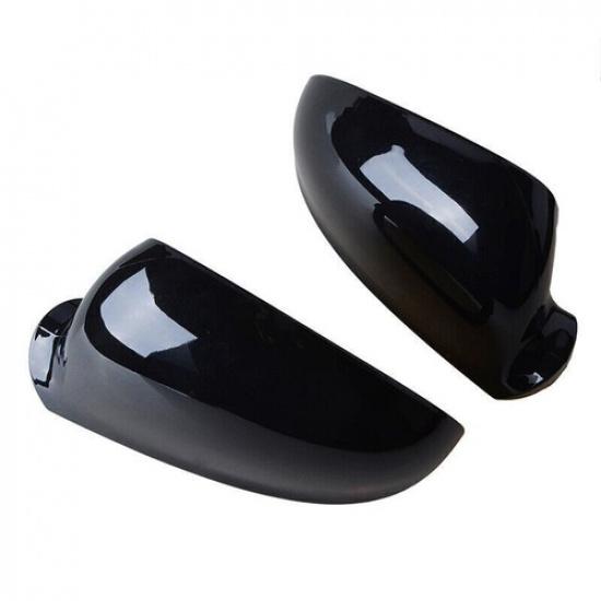 For VW Golf MK5 R32 GTI Jetta Passat Rearview Side Mirror Cover Cap Glossy Black