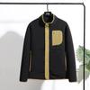 Autumn and Winter Warm Season Outdoor Fleece Clothes Men's and Women's Color Blocked Stand Up Collar Fleece Coat Jacket with Thick Fleece for Warmth