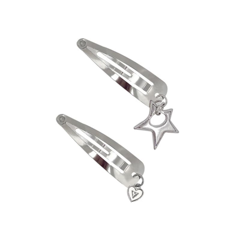 VVV [SET] Cute Logo Heart Snap Pin