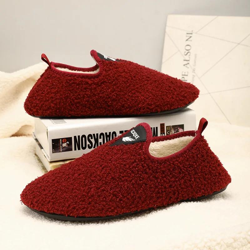 Maedef Men Winter Slippers Comfortable Women'S Cotton Shoes Thin Bottom Disigner Indoor Plush Warm Home Slippers Man Warm Shoes