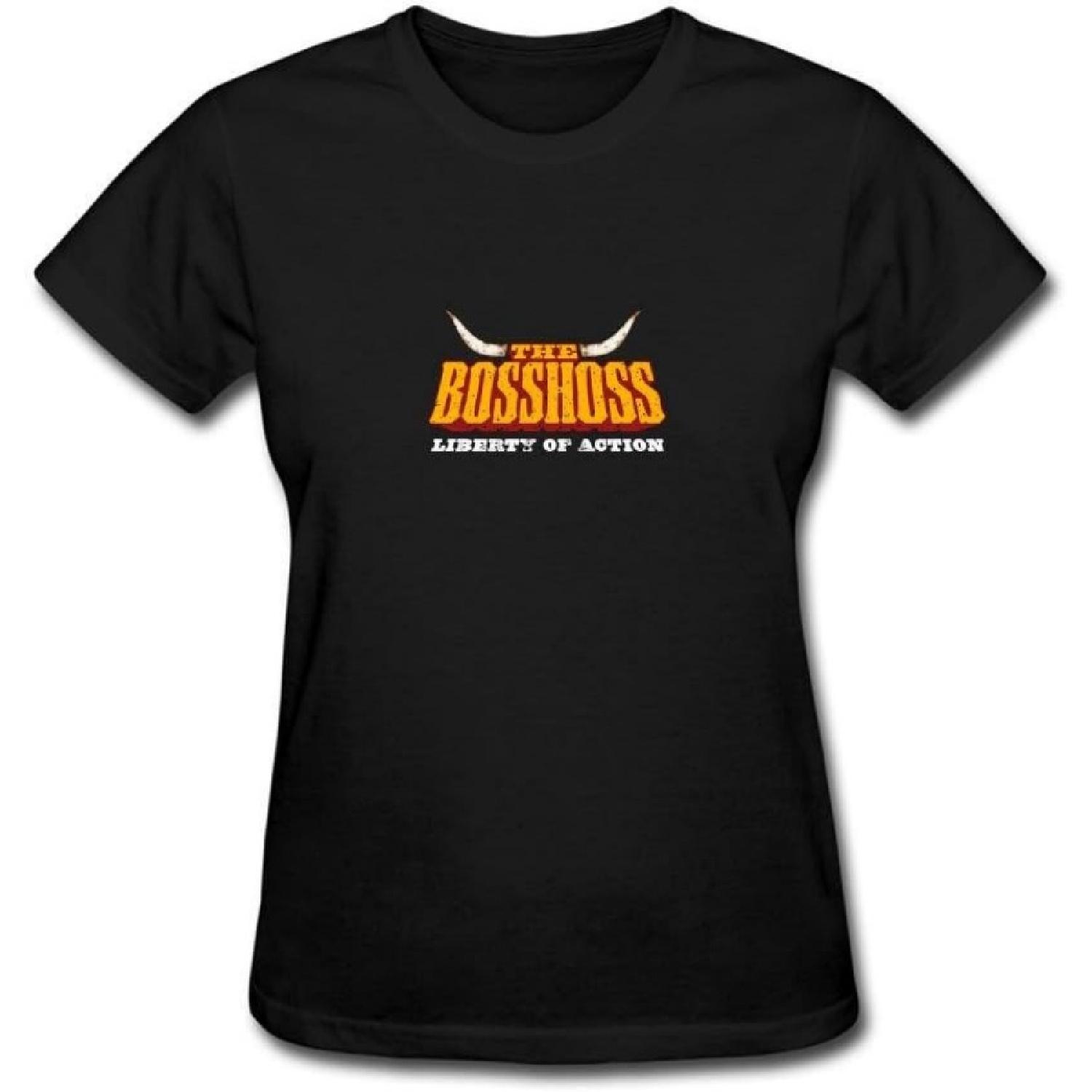 

Женская футболка JUXING с логотипом Boss Hoss, короткий рукав S чёрный