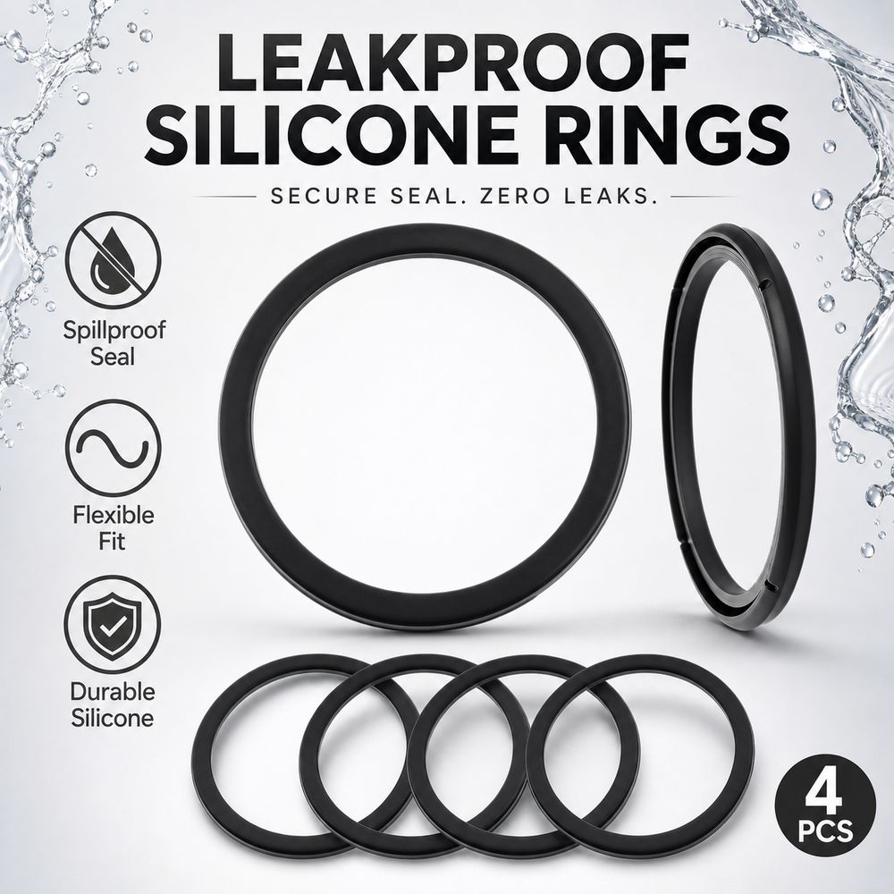 4Pcs Leakproof Bottle Lid Sealing Rings Black Replacement Seal Rings Water Bottle Accessories