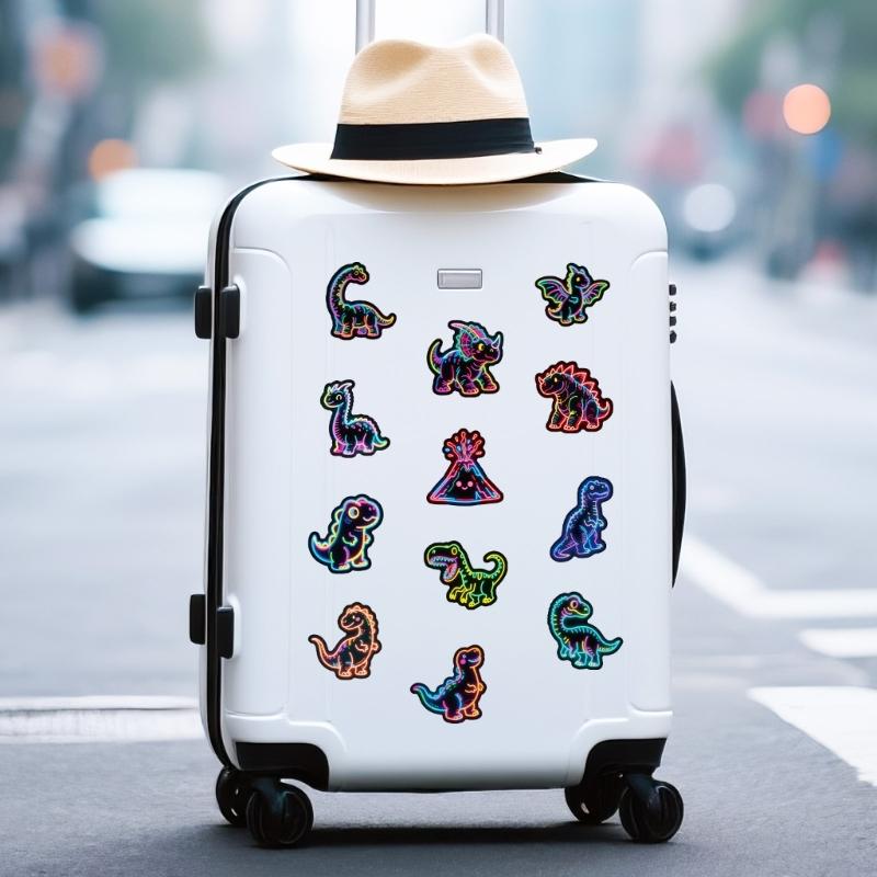 56Pieces Creative Dinosaur Graffiti Stickers for Easy Peels and Stick Application Scrapbook Luggage Decoration