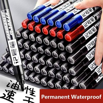 1.5mm Crude Nib Permanent Marker Pen Red Blue Black Ink Quick-Dry Line Marking Pen Fine Color Permanent Waterproof Marker Pens