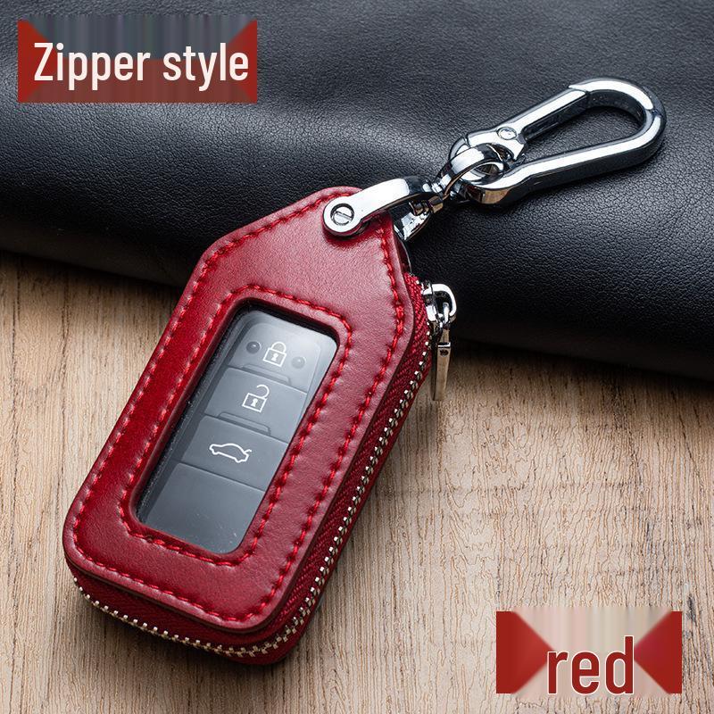 Universal Leather Key Holder: Car Keyring & Protective Mini Waist Hanger for Men & Women