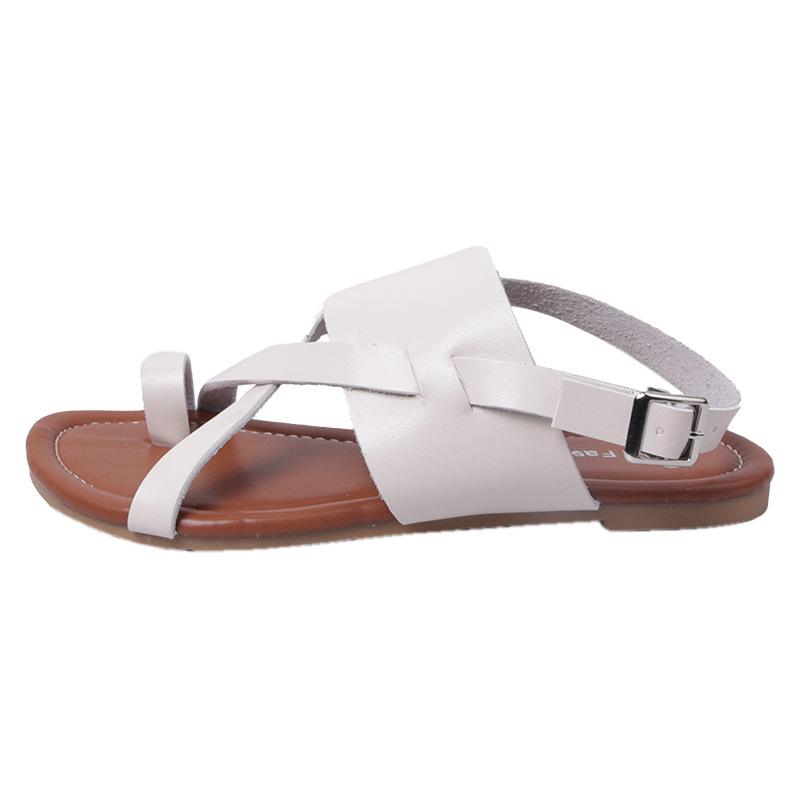 

Размер 35-42, большие размеры, женская обувь, римские туфли, женская летняя, новый комплект, скрещенные пальцы, сандалии, пляжные спортивные туфли на плоской подошве 35 белый