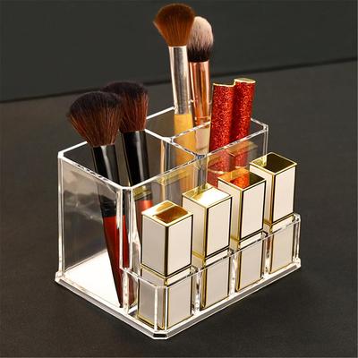 Transparenter Acryl Quadratischer Stifthalter Desktop Kosmetik Aufbewahrungsbox Große Kapazität Make-up Pinsel Stifthalter Schreibtischorganisation
