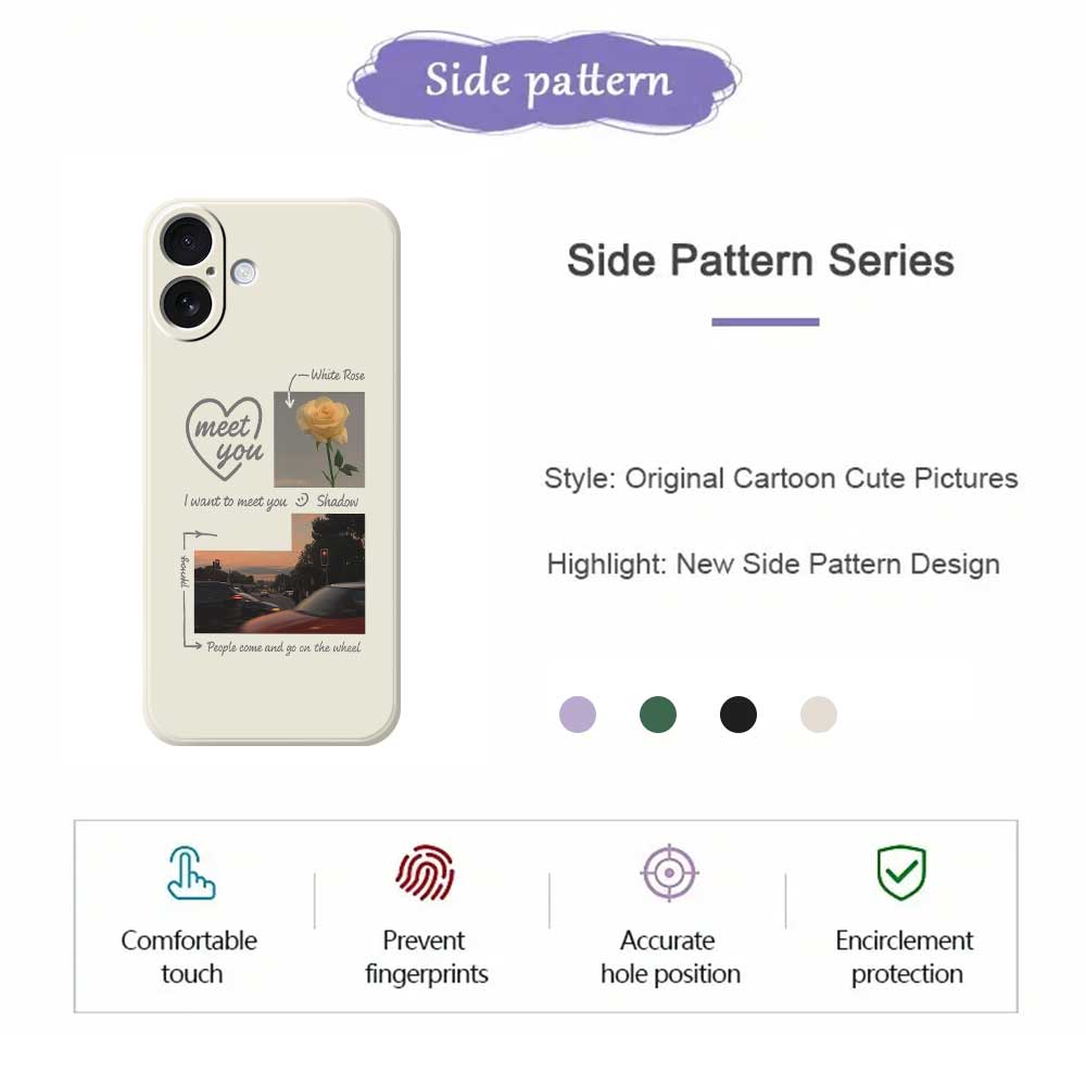 For iPhone 17 Case Meet You Photo Pattern Printing Straight Edge TPU Phone Back Cover