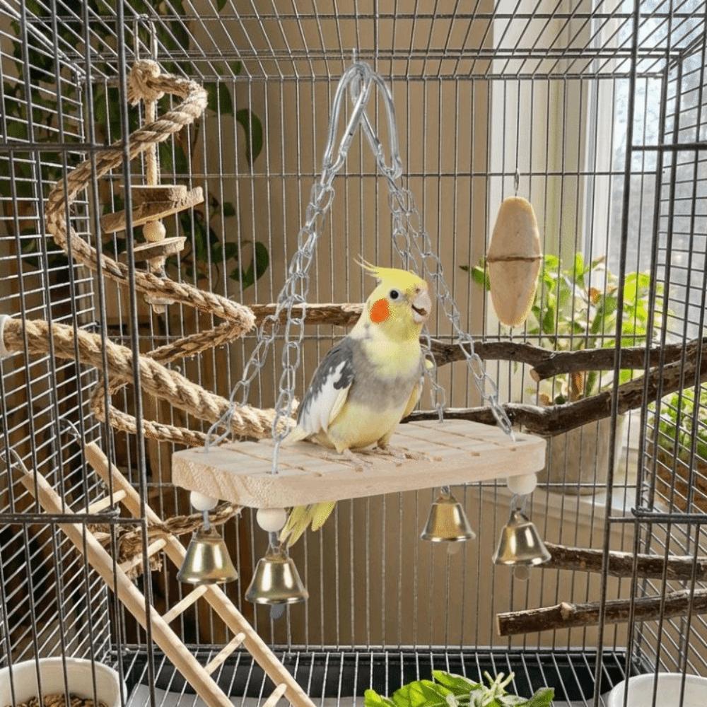 With Hook Parrot Swing Toy Wear-Resistant Parrot Cage Hut Bird Toy Hammock  Pet Bird Training