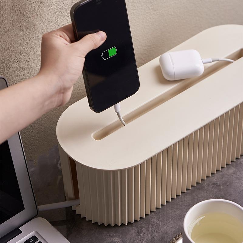 İskandinav Fiş Kurulu saklama kutusu Kablo Tel Organizatör Vaka Soket Kablosuz WiFi Router Bilezik Masaüstü Veri Hattı Fiş Tutucu Raf
