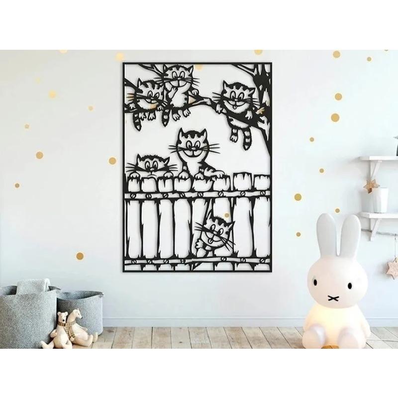 Cats Themed Wall Panel for Home Interior Decor
