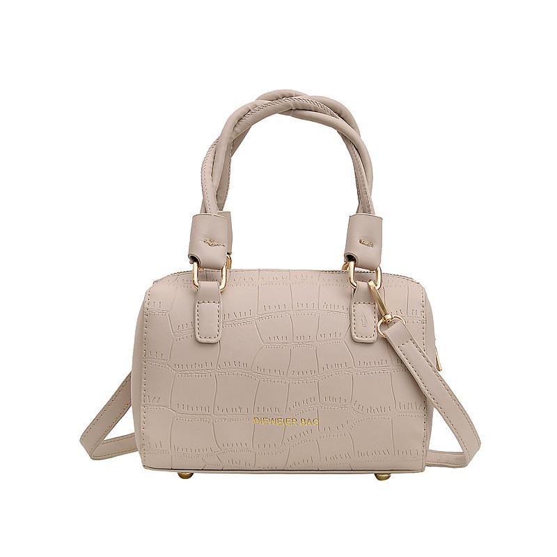 IELGY Fashion PU Embossed Stone Pattern Shoulder Bag Portable Crossbody Boston Pillow Bag