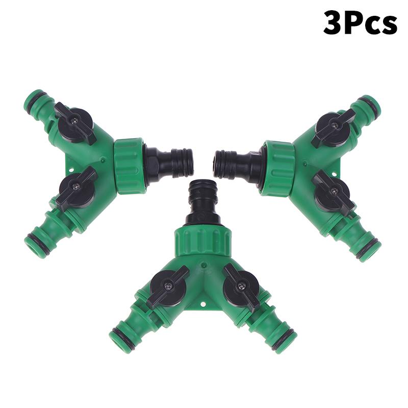 Plastic Hose Splitter Valve, Y-Shape 2-Way Garden Pipe Connector Adapter
